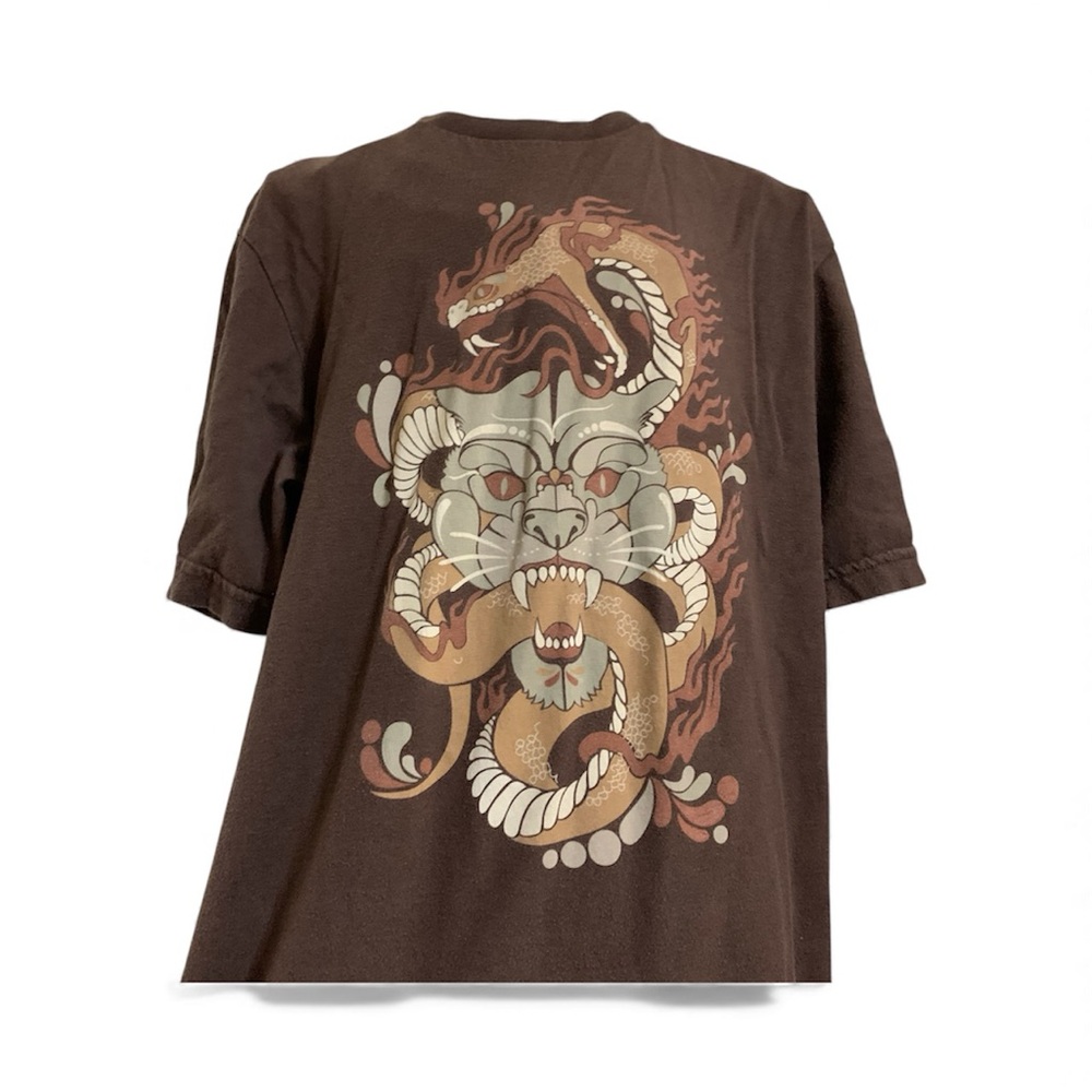 2004 Skatewear Streetwear Marc Ecko Cut & Sew Brown T-Shirt - Picture 2 of 5